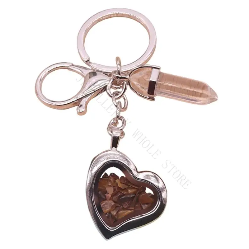 R7UF Fashion Accessory Keychain Stone Heart Business Gift Giving Item