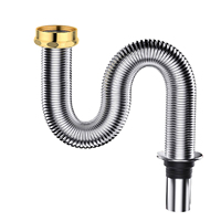 Bathroom 40/60cm Stainless Steel Sink Siphon Waste Drain Flexible Pipe Hose Water Connector Hose Tube For Bath Kitchen