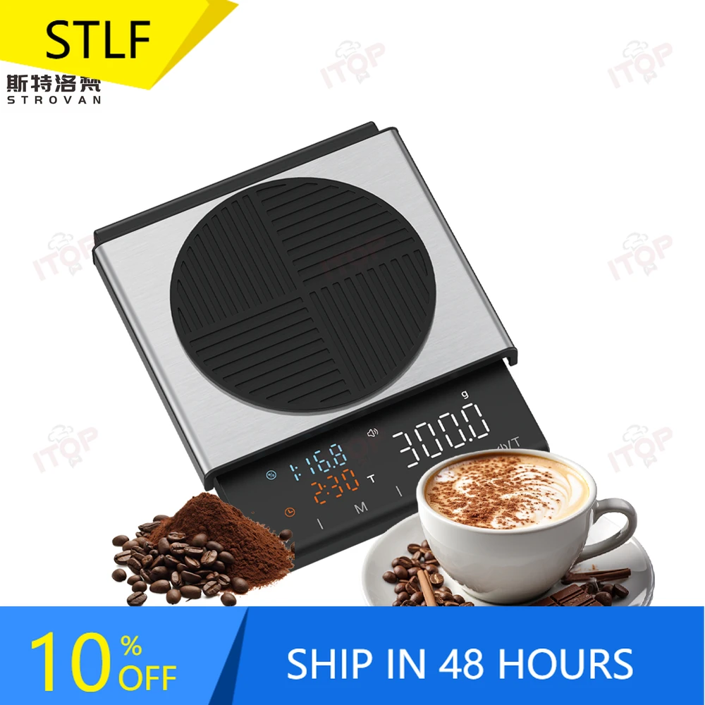 

STLF JW Usb Rechargeable Coffee Tool Time More Scale Espresso Coffee Grinder Kitchen Food Scales Bilancia Cafe Digital Coffee Sc