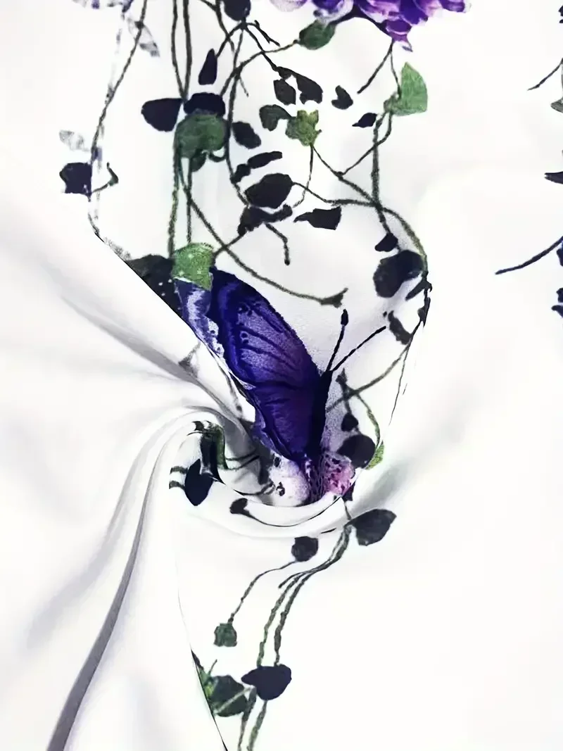 حجم كبير 1XL-5XL الخريف جديد المرأة موضة فراشة طباعة بلوزة قميص السيدات عادية كم قصير أزرار بلوزة