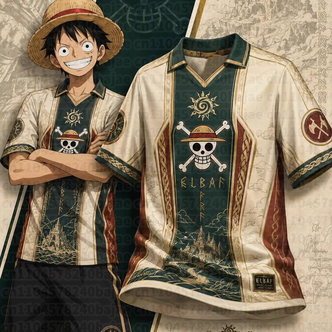 Anime Breathable Ball Suit Skeleton Pirate Logo Personalized Road Flying Waves Leisure Sports 3D Printed Top
