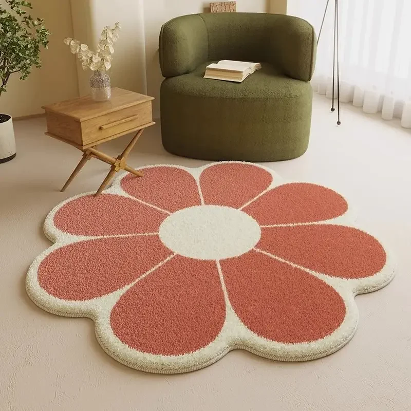 VIKAMA-alfombra sencilla de flores para sala de estar y dormitorio, alfombras suaves y esponjosas de imitación de Cachemira para mesa de centro, alfombra para suelo de sofá, decoración del hogar