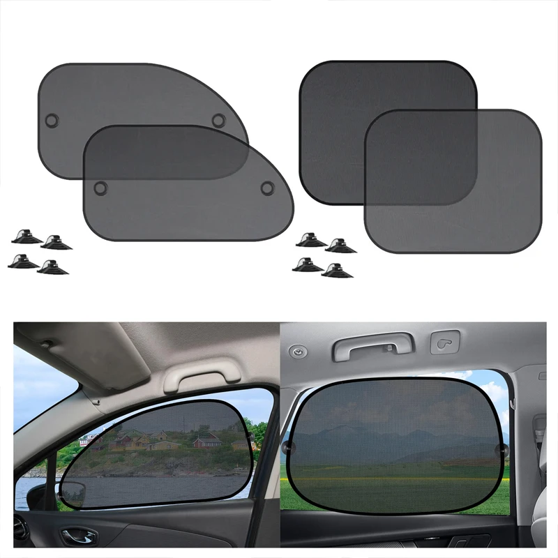 

2pcs/4 pcs Universal Car Window Sun Shade UV Protection Car Curtain Car Window Sun Shade Visor Protective Window Film