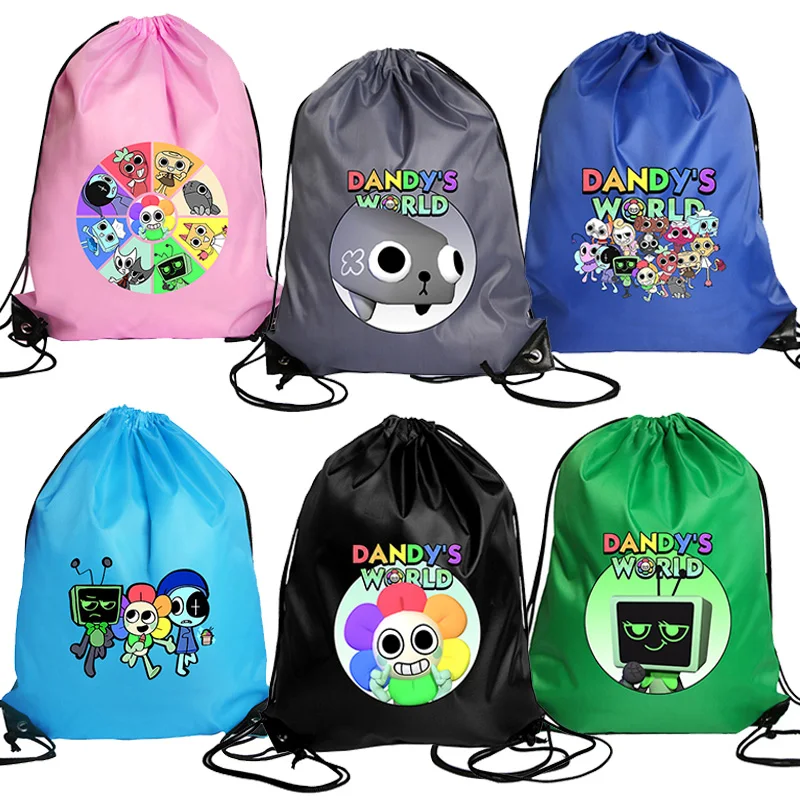 

Dandys World Series Drawstring Bag Hot Game Print Swim Ride Running Sport Backpack Cute Portable Storage Bags Birthday Gift