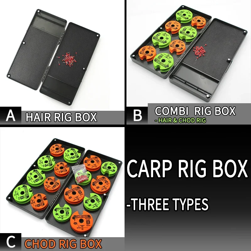 

1PC Fishing Tackle Carp Rig Box With 40pcs Rigs Stop Pin For Ronnie Rig Storage Box For Carp Fishing Accessories Rig Case