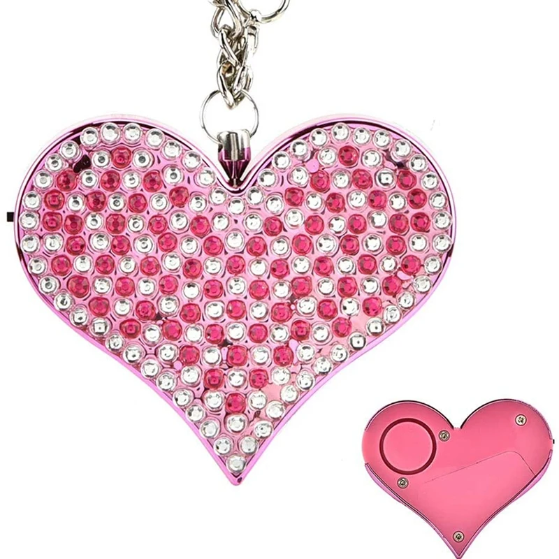 130DB Personal Alarm,Heart Shape Personal Security Alarm Keychain Siren,For The Ladies, For Elderly,Women,Kids,Etc