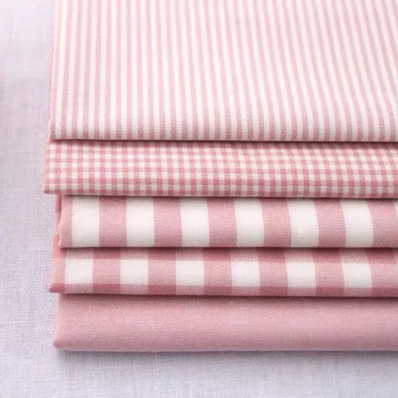 Free Shipping Rustic Style 100% Cotton Plaid Striped Fabric Bed Sheets Tablecloths Pillows Sofas Picnic Cloth DIY Home Fabrics