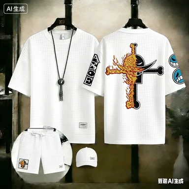 

Мужской комплект с принтом Dragon Ball Master Roshi (Каме Сеннин) из 2 предметов: футболка из вафельного трикотажа + шорты, аниме-мода, уличный стиль, спортивный костюм