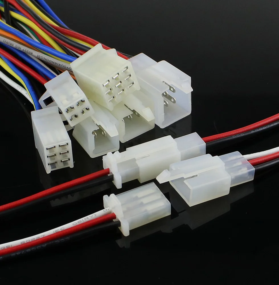 10cm wire 2.8mm 2/3/4/6/9 pin Automotive 2.8 Electrical wire Connector Male Female cable terminal plug Kits Motorcycle ebike car