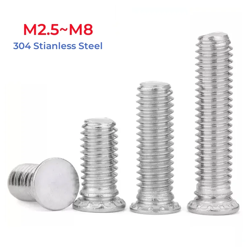 304 Stianless Steel Self Clinching Studs Pressure Rivet Screw M2.5 M3 M4 M5 M6 M8 FHS Flush Head Studs