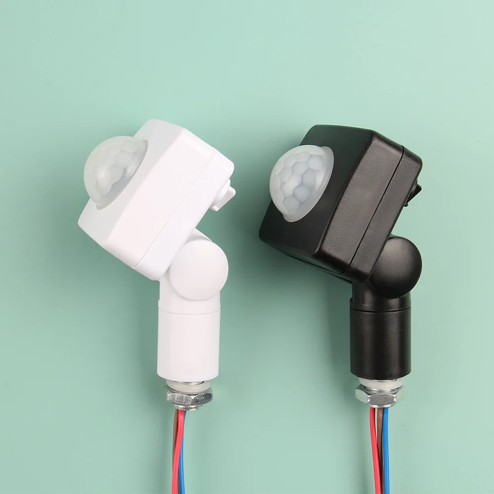 Sensor de movimiento PIR para exteriores, Detector de movimiento automático infrarrojo, ajustable para iluminación Led y lámpara de inundación,