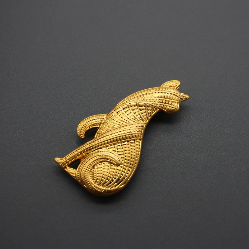 Abstract tiger cat brooch of medieval animals in Europe and America