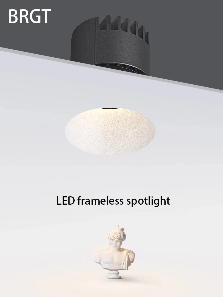 LED Borderless Spotlight Anti Glare Recessed Spot Light Opening 55 75mm COB Ceiling Lamp Smart Dimmable Tuya ZigBee Mi Home Foco