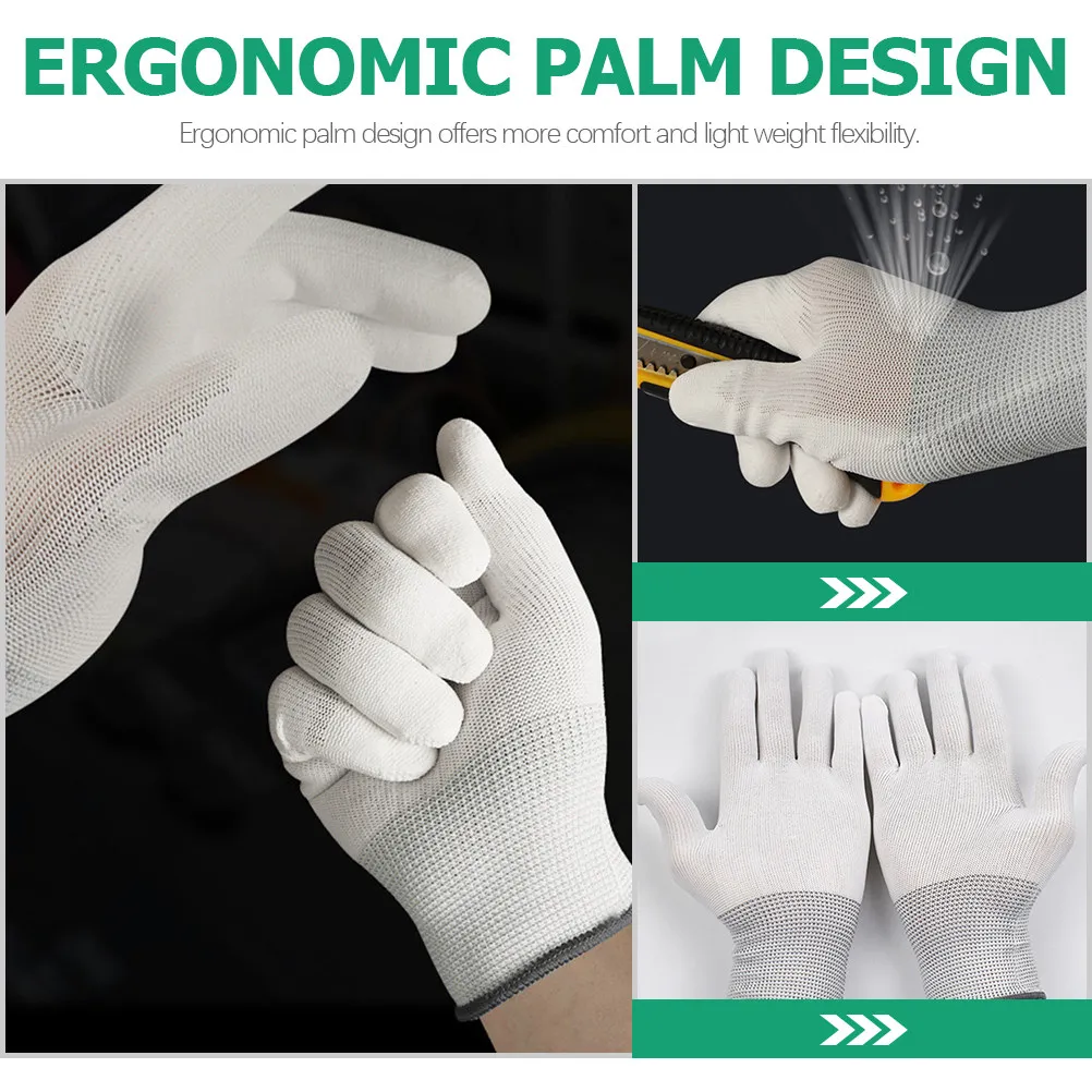 12Pairs Anti Static Nylon Gloves Extra Long Wrist Ergonomic Palm Design for Pc Building Circuit Board Repair Safety Industry