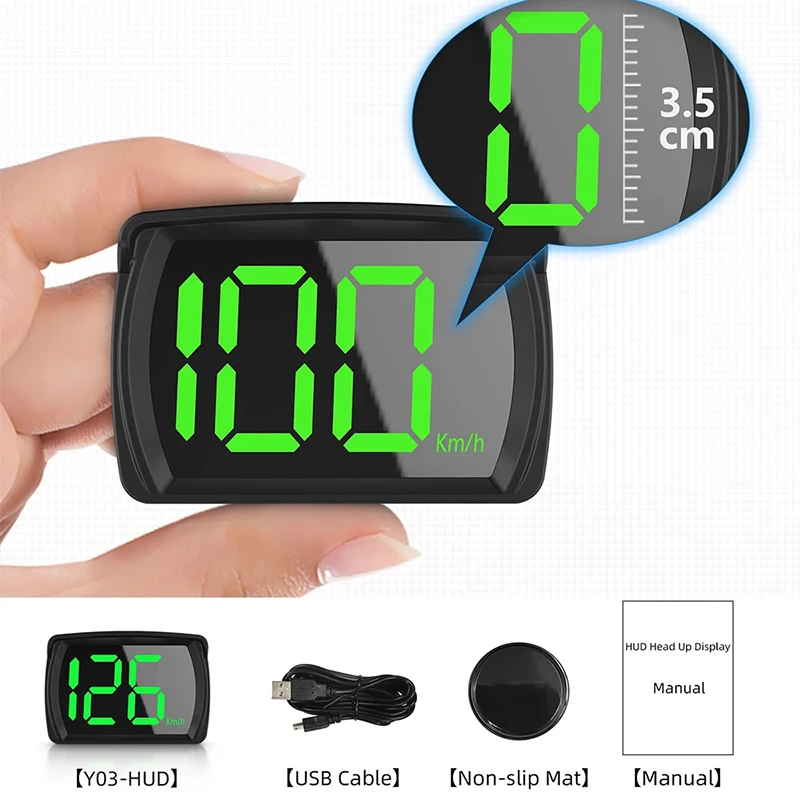 Xiaomi Hud Gps Car Digital Speedometer Head-up Display Dual Chips KMH MPH Reminder Meter Plug and Play Big Font for All Cars
