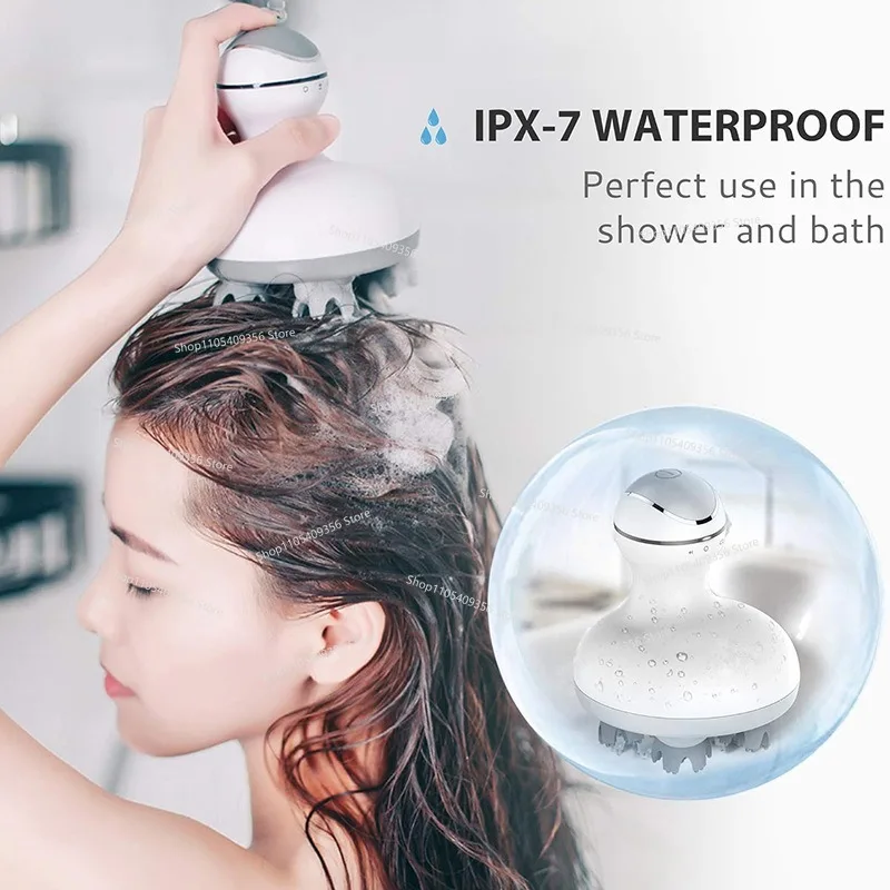 For Rechargeable Head Massager Head Therapy Waterproof Head Massager Automatic Scalp Physiotherapy Decompression