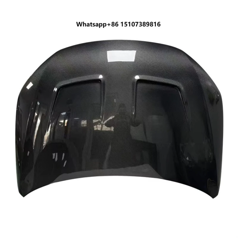 New M Style Carbon Fiber Hood Bonnet with Bolts for Scirocco 2009-2016-Bolt-On Clear Coated