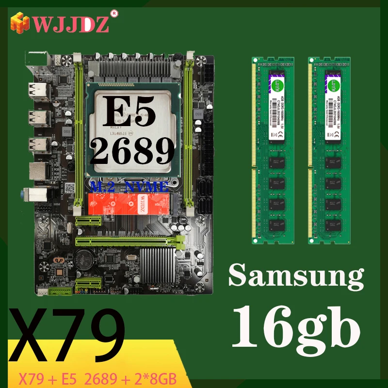 

WJJDZ комплект xeon X79 pro материнская плата combo e5 2689 с 2*8 ГБ комплект материнских плат и процессор ram set ddr3 Samsung память для ПК