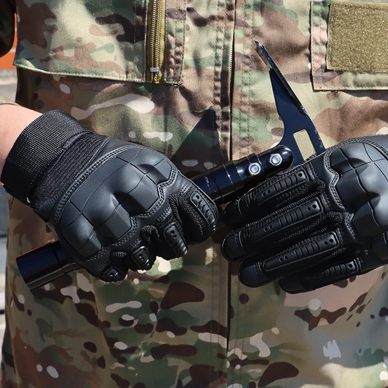 Tactical Gloves Paintball Shooting Airsoft PU Leather Touch Screen Motorcycle Gloves Protective Gear