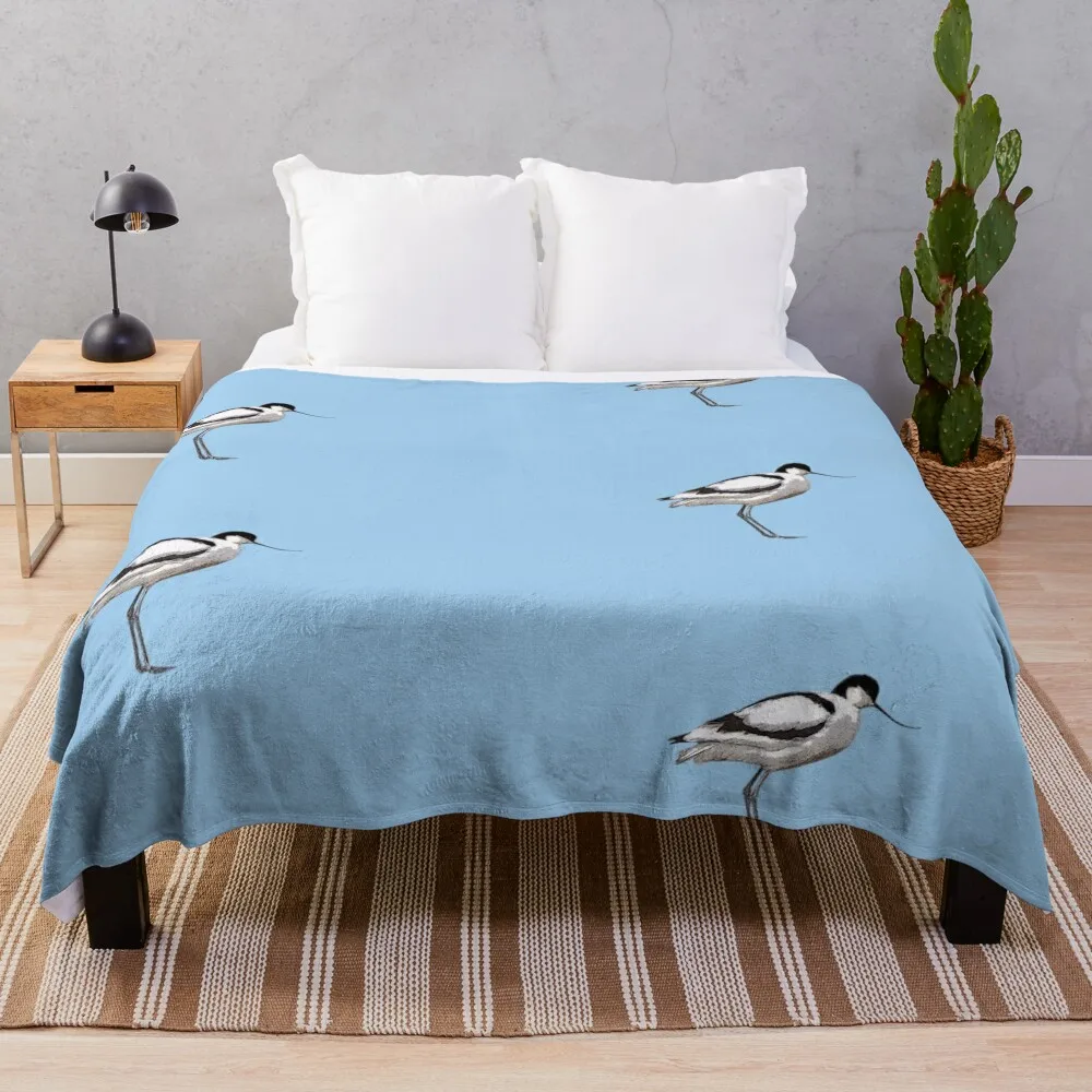 Pied Avocet Color Design Throw Blanket Blankets For Baby Luxury Throw bed plaid Blankets