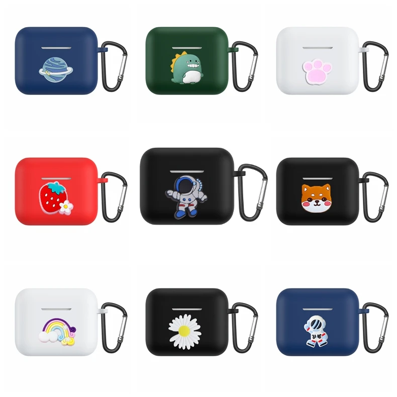 ل Anker Soundcore الحرية الهواء 2 حافظة الكرتون مضحك الحيوان سيليكون سماعات بلوتوث غطاء لينة شل حماية