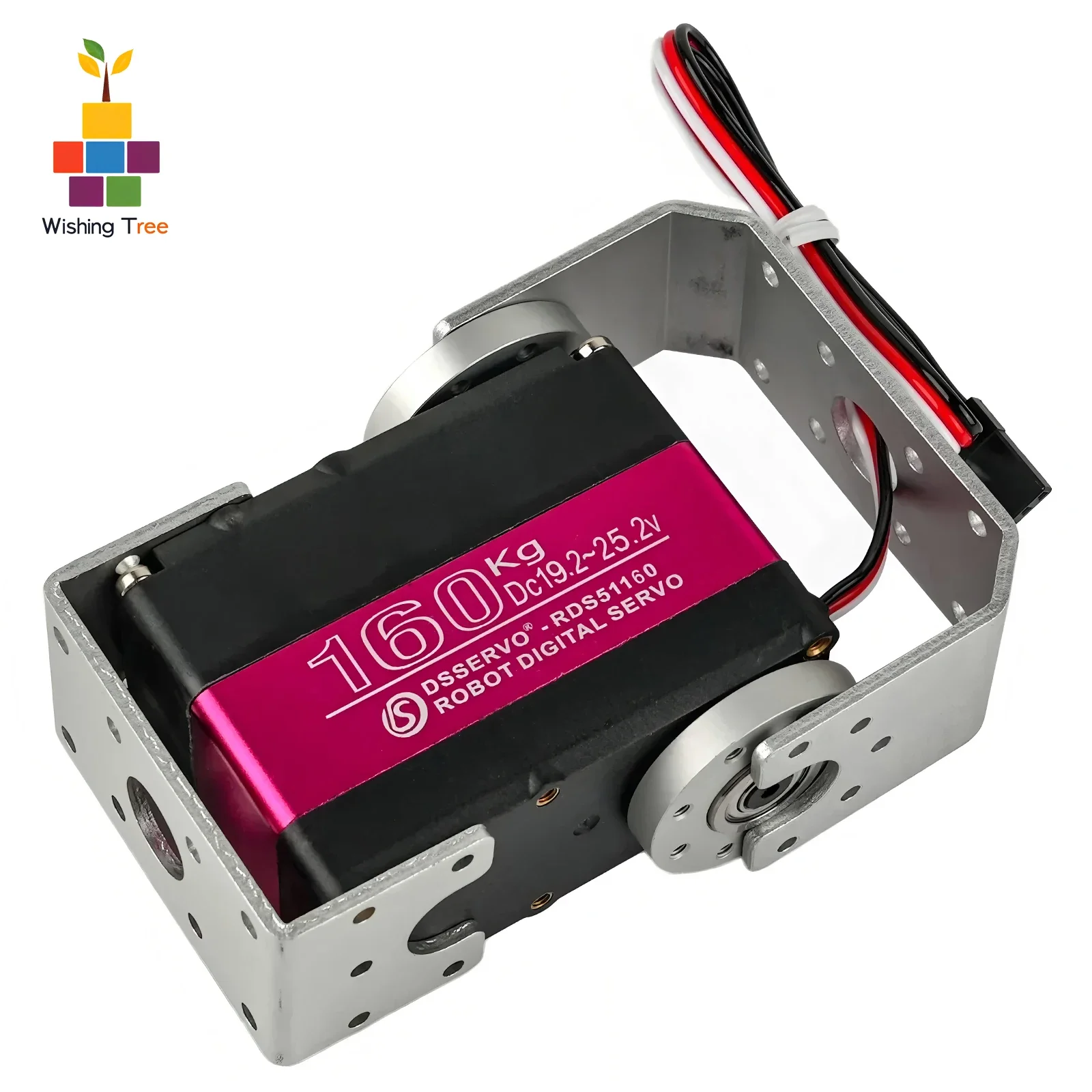 RoRuSRDS51160 Digital  Motor 24V 160kg High Torque Waterproof IP66 180/270 Degree Dual Axis With U-Bracket For RC Robot Car