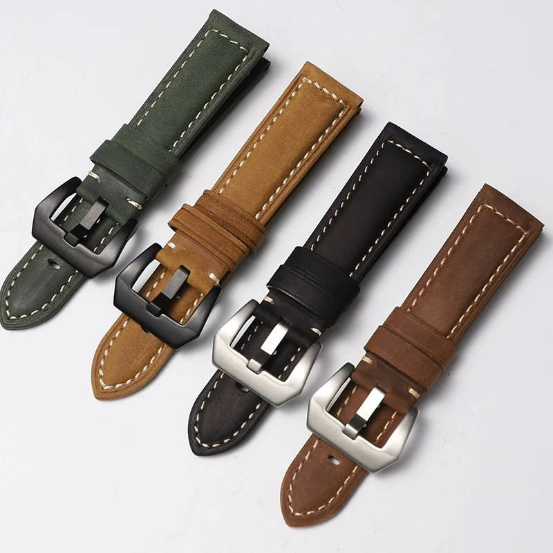 Genuine Leather Watch Strap for Panerai Compatible with Radiomir Series Luminor Series 22/24/24MM
