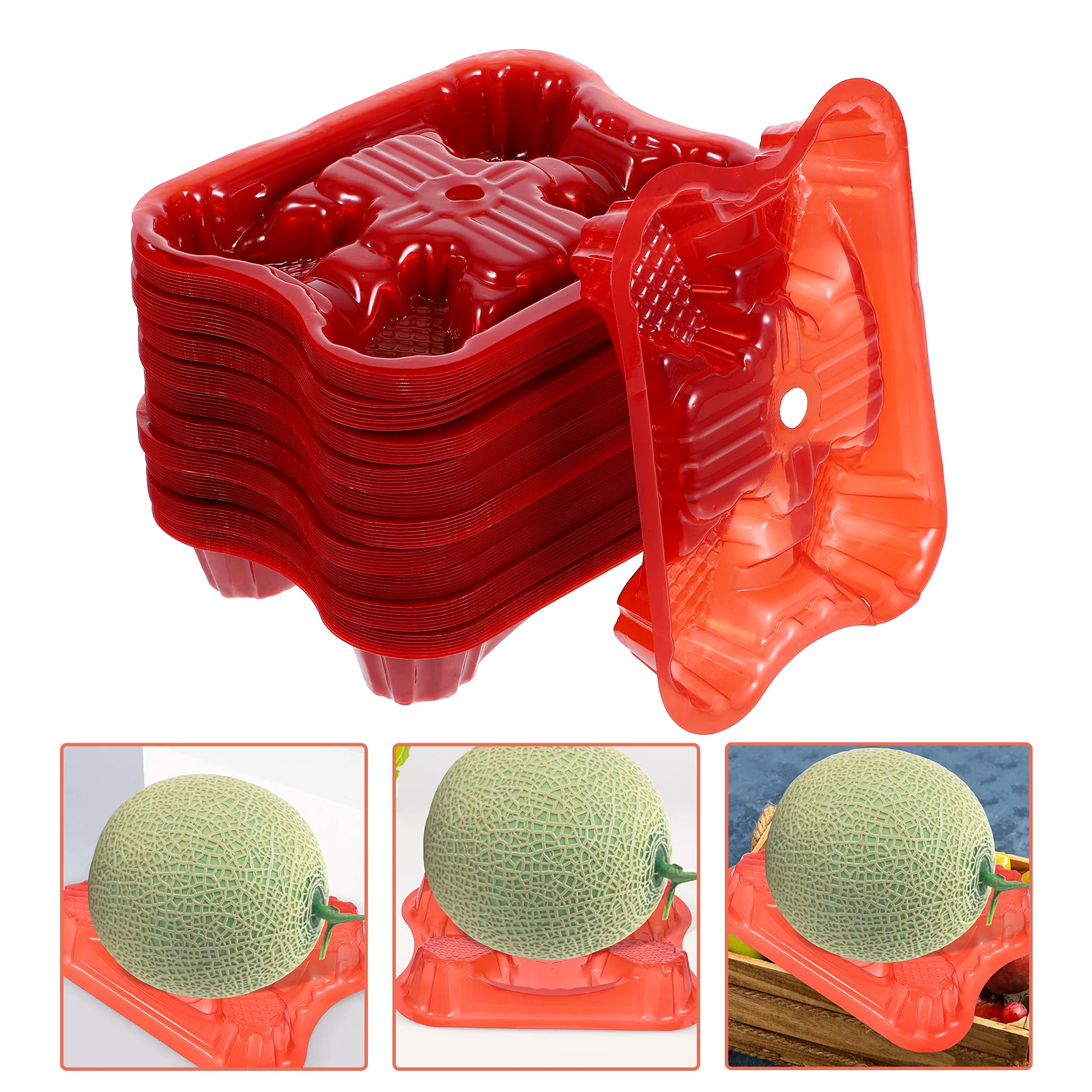 

80Pcs Hami Melon Tray Plastic Fruit Support AntiCorrosive Farm Cantaloupe Packaging Grow Bag Vent Design Improve Quality