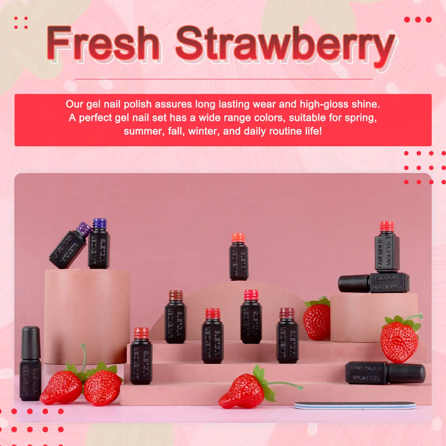 مجموعة طلاء أظافر جل مكونة من 13 قطعة - 9 ألوان حمراء ومعطف أساسي ومعطف علوي لامع غير لامع ومبرد أظافر لتقليم الأظافر #5