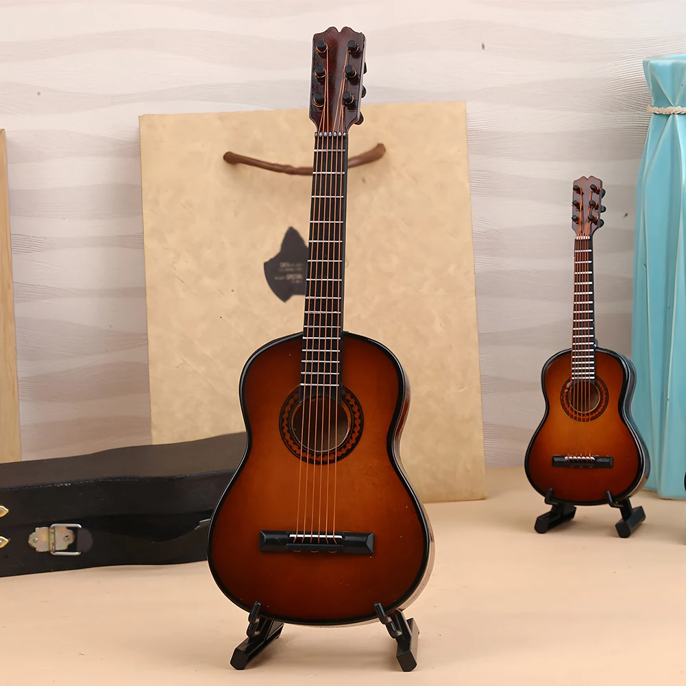 Miniature Musical Instrument with Support Wooden Decorative Ornament Musical Instrument Replica for Miniature Model Decor Gift view 5