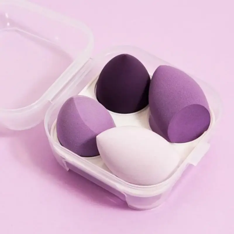 4pcs Beauty Egg Makeup Sponge Set Foundation Make Up Sponge With Egg Box Perfect For Face Cream Powder