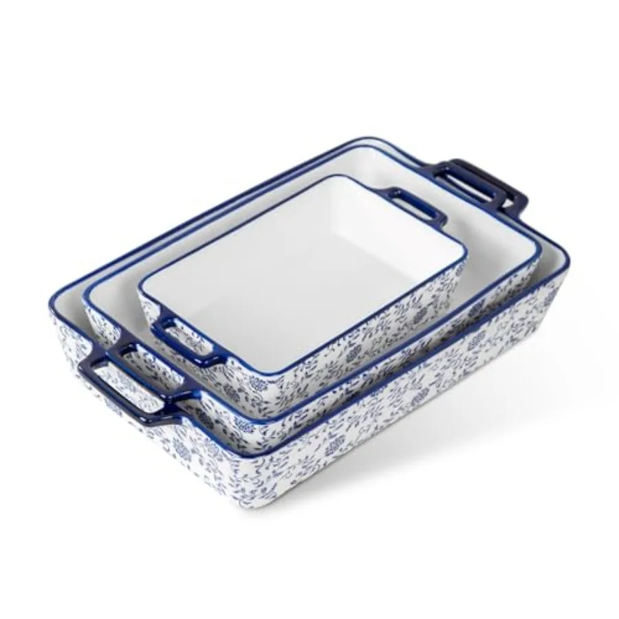 

Casserole Dishes for Oven - Ceramic Bakeware Set - Baking Dish Rectangular Lasagna Pans for Kitchen Cooking - Microwave Dishwas