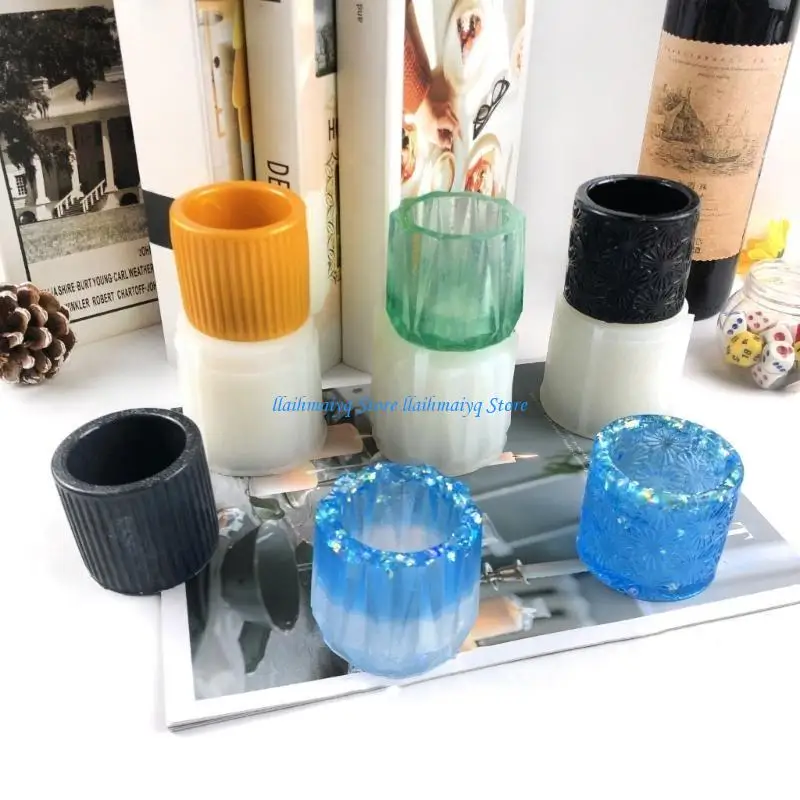 

573B DIY Silicone Round Flower Pot Storage Box Mold for Succulent Plant Decor