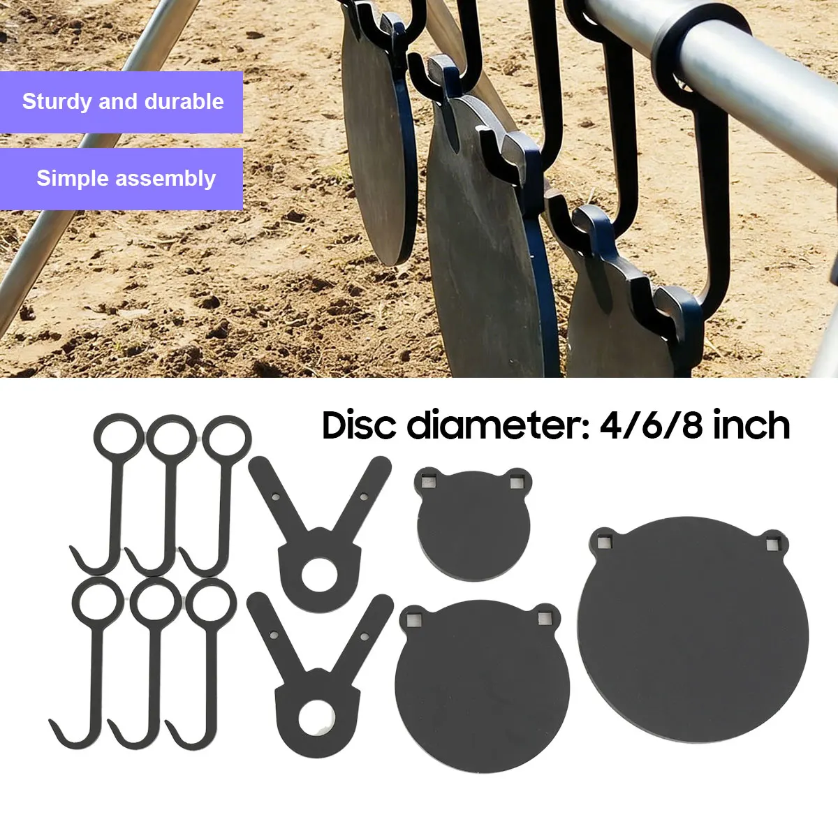 Image of Verstärktes Bären-Ziel, Herz-Ziel für Übungszwecke, 4/6/8 Zoll, mit zwei Aufhängern für Schießübungen, hängendes Ziel, Sport und Unterhaltung