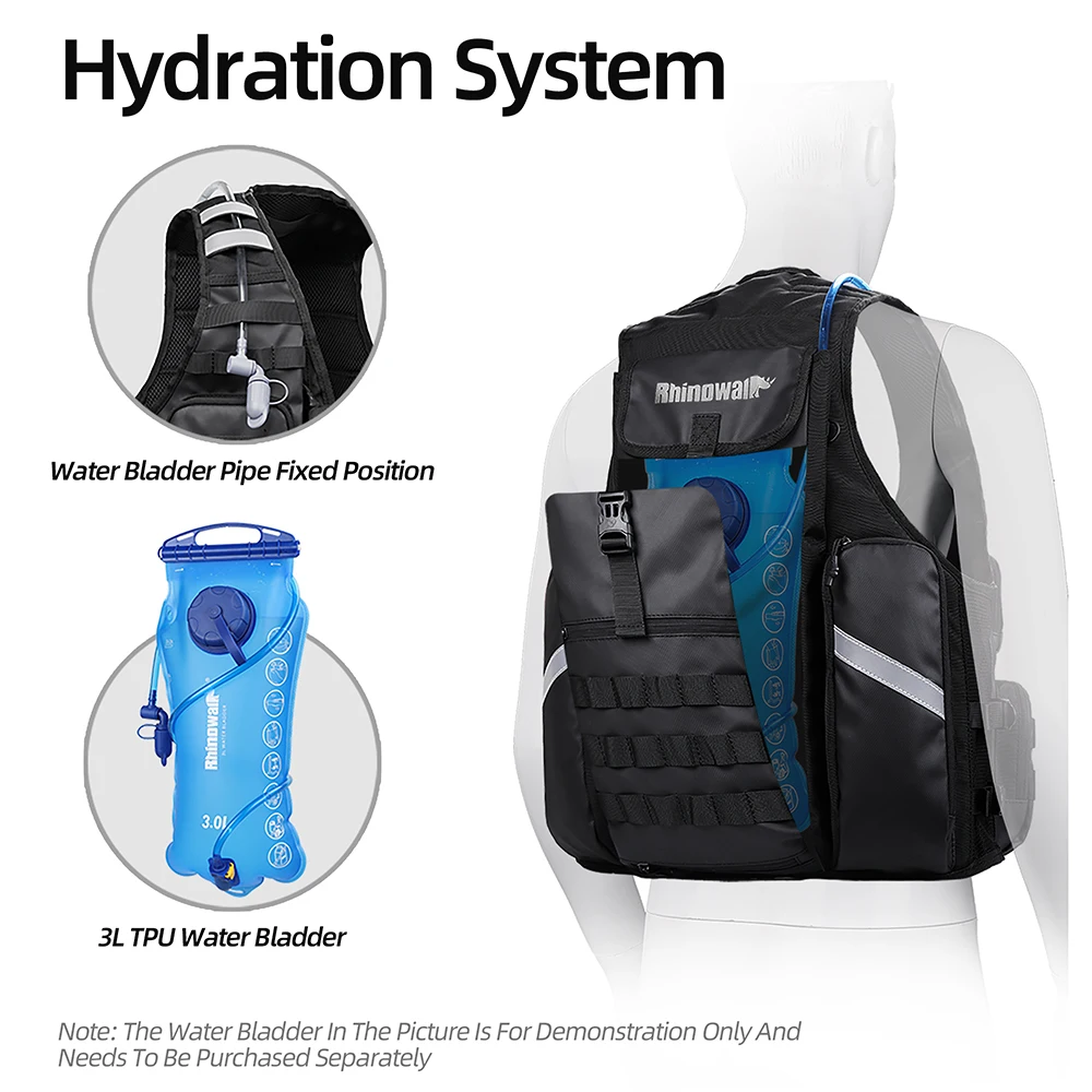 Rhinowalk Motor Riding Vest Helmet Bag Outdoor Cycling Fishing Running Breathable Can Hold 3L Water Bag Motorcycle Accessories