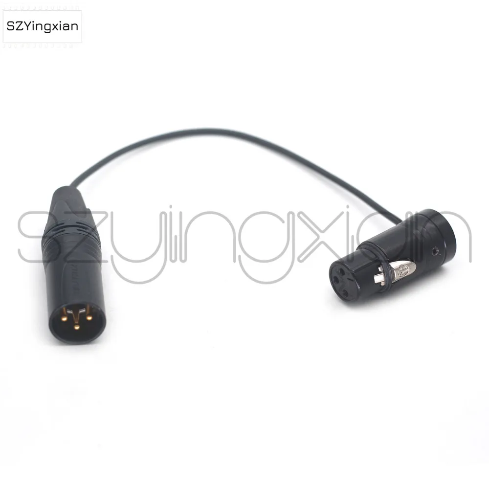 Cyclone XLR 3 Pin Male to Flat Cap Short Right Angle XLR 3 Pin Female Cable