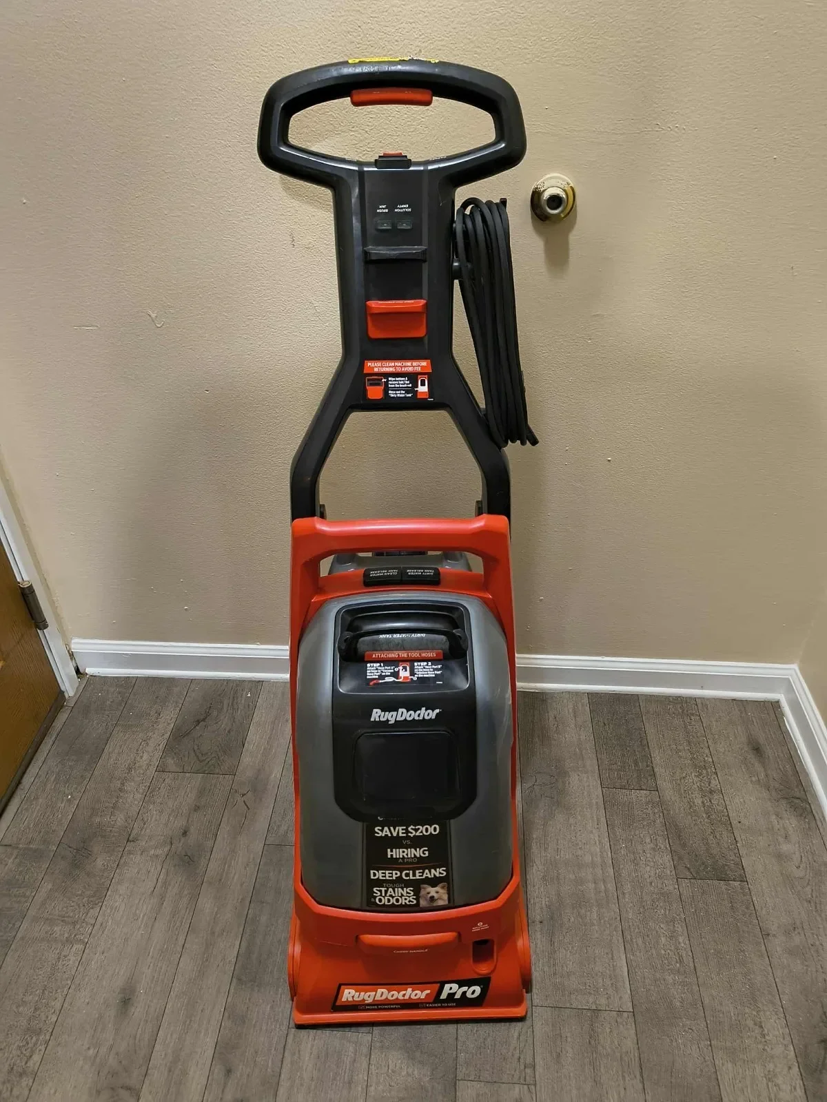 Rug Doctor Pro Limpiador de alfombras profundo PDC-1 Máquina de limpieza comercial resistente