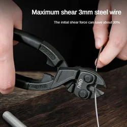 Deli Bolt Cutters 8 inch Black CR-V Steel Wire Cutters Multifunction Pliers with Nail Pulling Structure Household Hand Tools