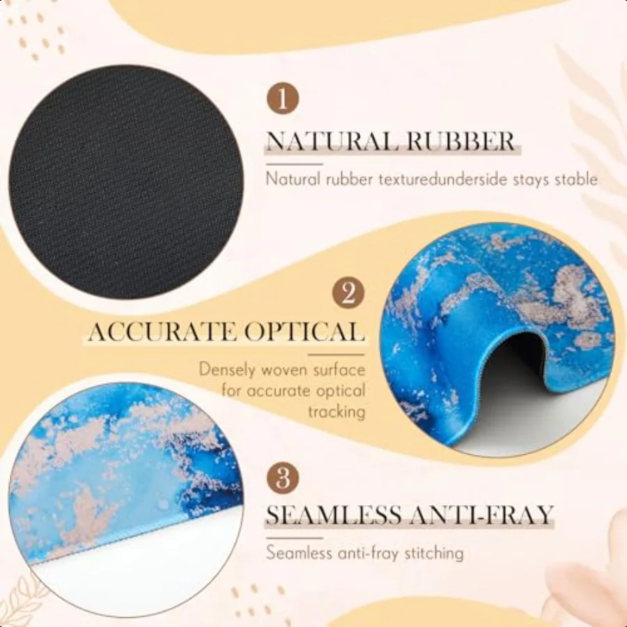 L Shaped Mouse Pad Corner Desk Pad 33'' Large Rubber Printing Mouse Pad Long Extended NonSlip Rubber Desk Mat Computer Protecti