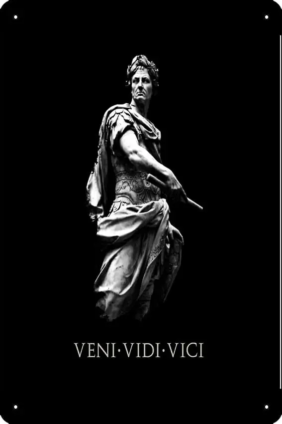 VENI, VIDI, VICI JULIUS CAESAR Poster Photographic Print Metal Sign Decor - 8 x 12inch Bar Pub Garage Man Cave Wall Art