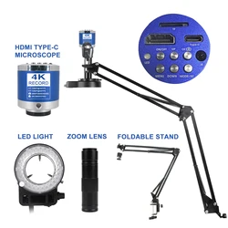 Cyfrowy mikroskop 4K HDMI typu C 1/2.8 Cal czujnik Sony kamera wideo zaktualizowany mikroskop przemysłowy TF karta do przechowywania lupy
