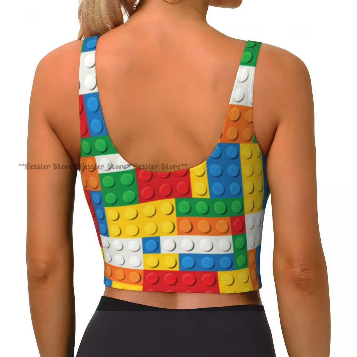Sports Bra Women Running Yoga Clothes Vest Plastic Bricks Parts Gathering Fitness Vest