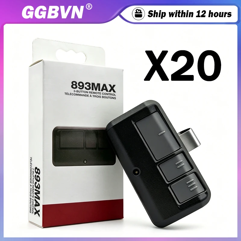 

Work With 890MAX 893MAX 956EV 953EV 895MAX 950EV 891LM 893LM 371LM 971LM 390MHz Remote Control Security 2.0 Garage Door Opener