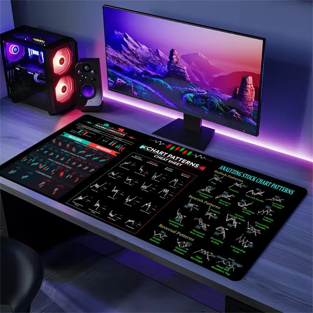Oversized Gaming Desk Mat Hotkey Shortcut Mousepad Non Slip Rubber Lock Edge Keyboard Pad E-Sports Office Laptop Cushion