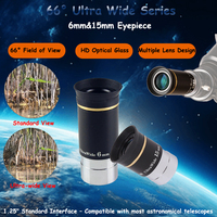 66° UW Series 6mm/15mm Ultra Wide Angle Eyepiece 1.25\