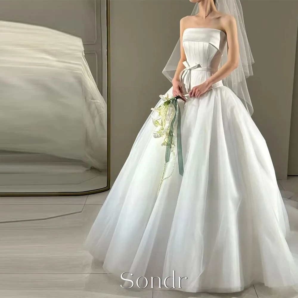 Sondr Elegant Simple Wedding Dresses Korea PhotoShoot 웨딩드레스 A-line Length Bridal Gown Pleat Customized 2026