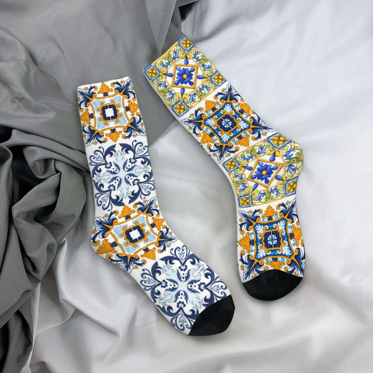 Сицилийские плитки, лекарственный, мозаика, декоративные носки Harajuku, супер мягкие чулки, всесезонные длинные носки, аксессуары для мужчин и женщин