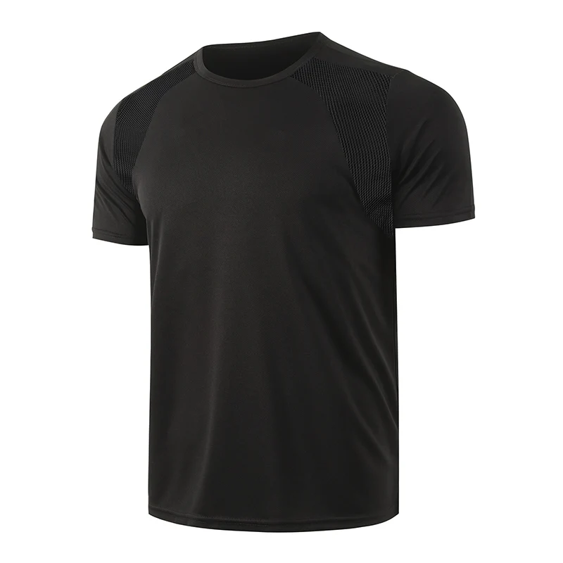 1/2-Piece Men's Summer Black And White Solid Color Quick Drying Sports Short Sleeved Loose And Breathable Sports Running Trend