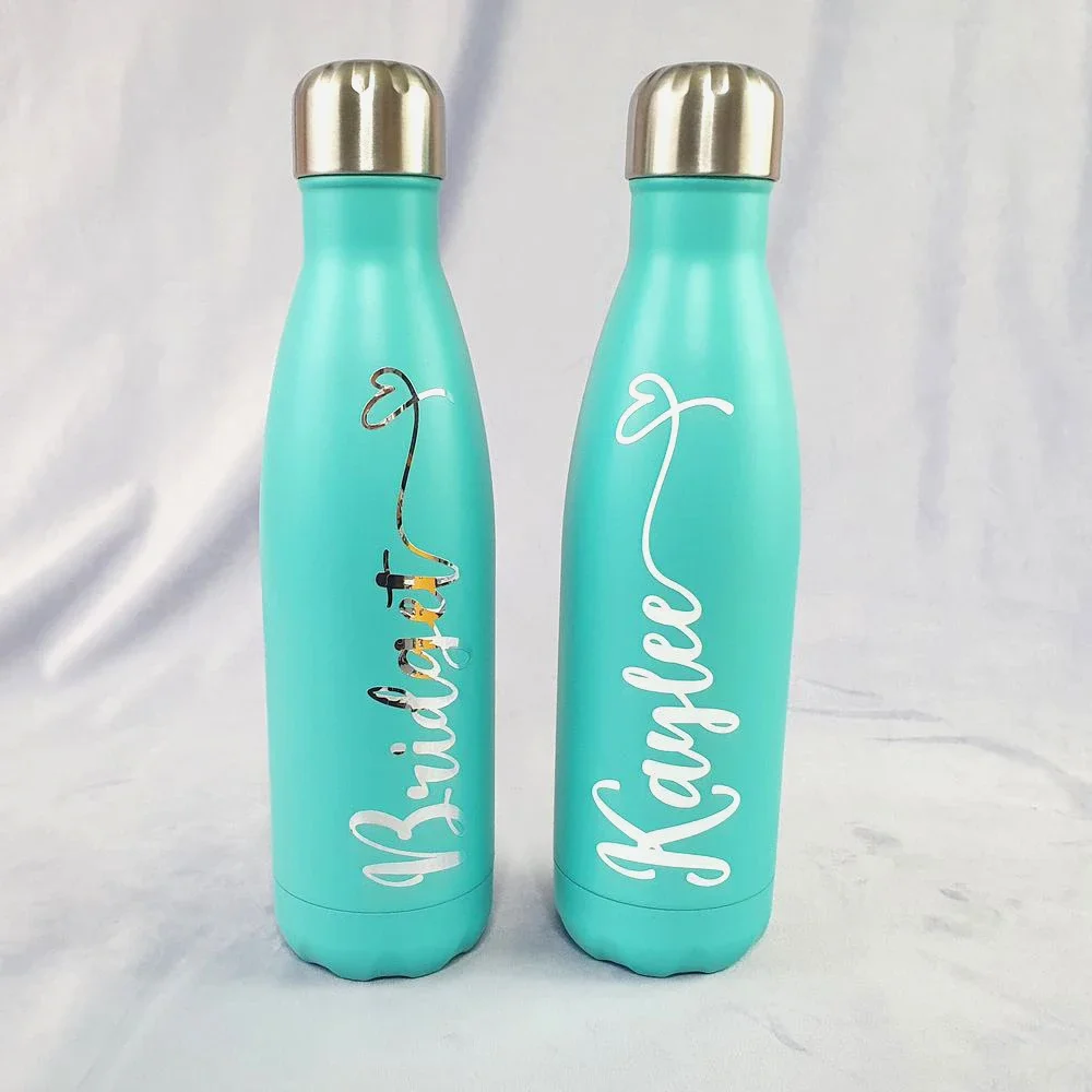 Personalized Water Bottle Bridesmaid Gift Idea Hot Cold Insulated Thermos Wedding Bachelorette Party Favors Drink Flasks