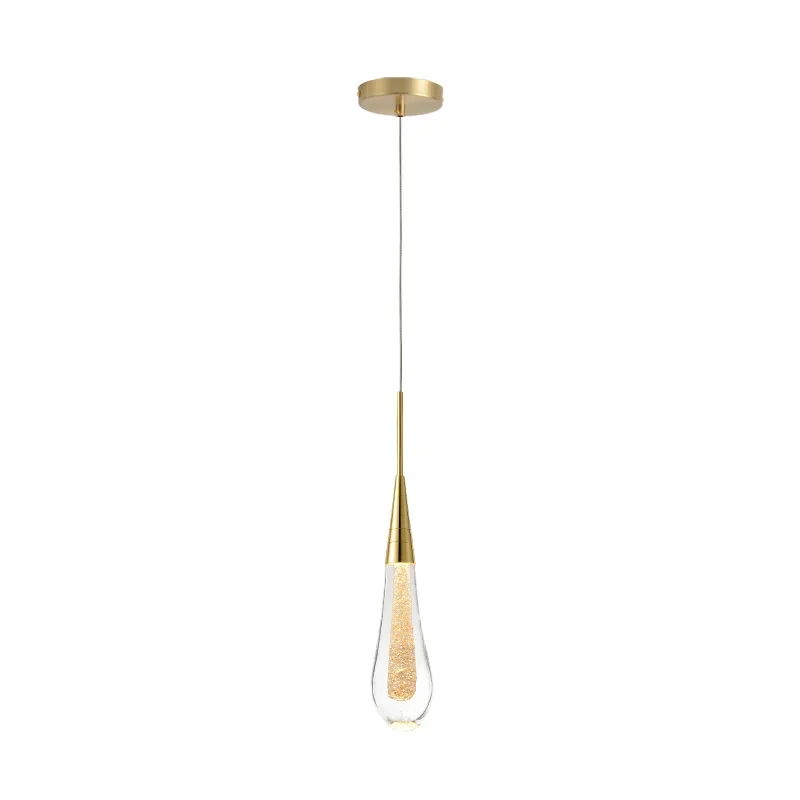

Nordic bedroom bedside chandelier creative restaurant bar water drop simple light luxury crystal staircase long chandelier